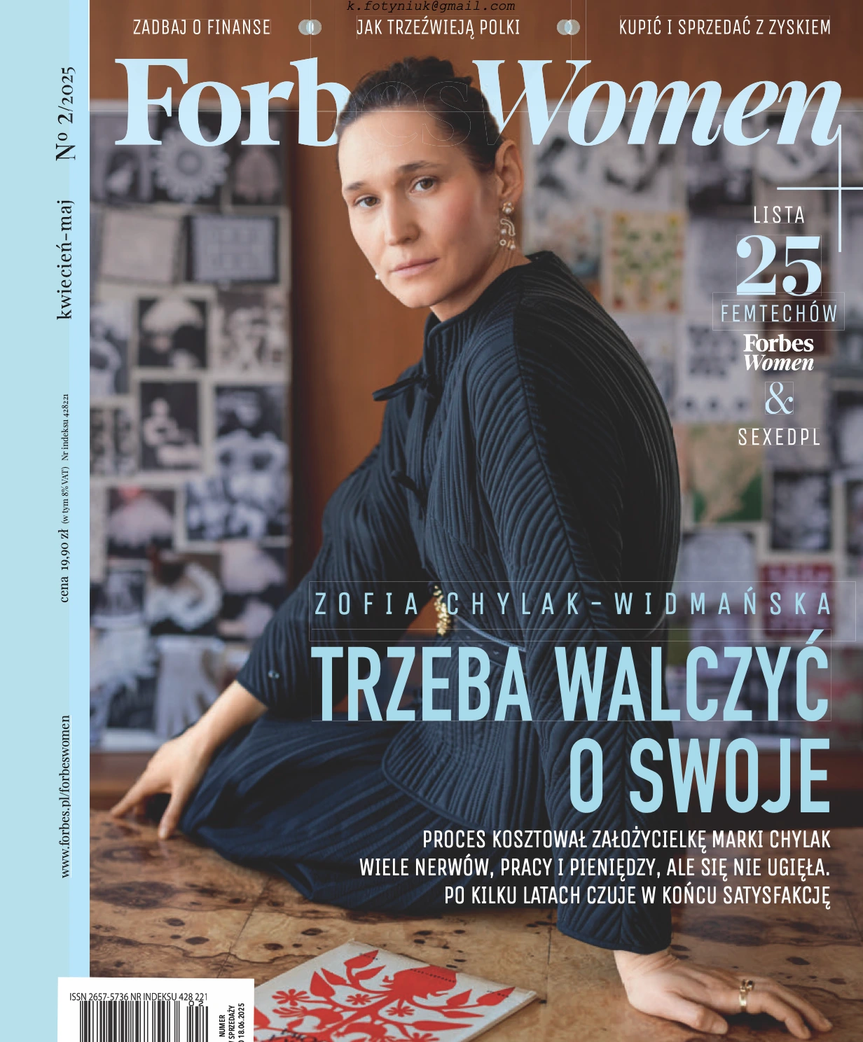 Okładka Forbes Women, wydanie z publikacją wymieniającą Klaudię Fotyniuk
